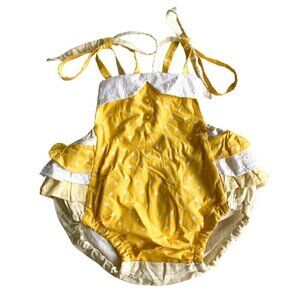 Gorgeous Handmade Baby Toddler Girl Classic Heirloom Ruffle Yellow Romper Jumper